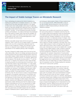 The Impact of Stable Isotope Tracers on Metabolic Research