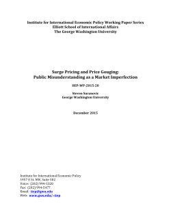 Surge Pricing and Price Gouging - The George Washington University