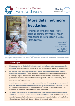 data, not more headaches - Mental Health Innovation Network