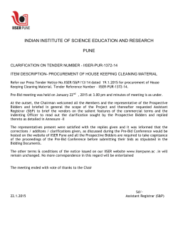 Pre-bid clarification on tender enquiry no