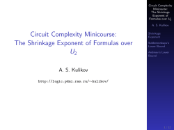 The Shrinkage Exponent of Formulas over U2