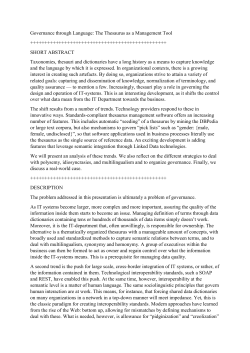 Governance through Language: The Thesaurus as a