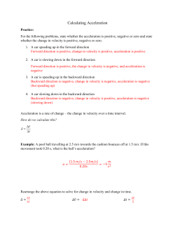 Calculating Acceleration