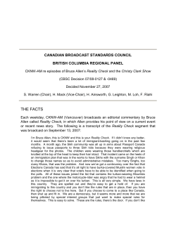 Decision - Canadian Broadcast Standards Council