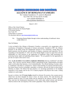 alliance of romania`s families