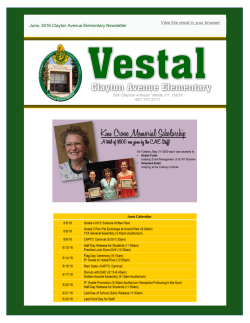 June, 2016 Clayton Avenue Elementary Newsletter View this email