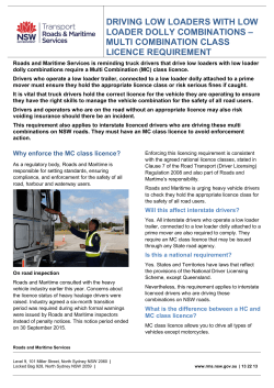 combinations require a Multi Combination (MC) class licence