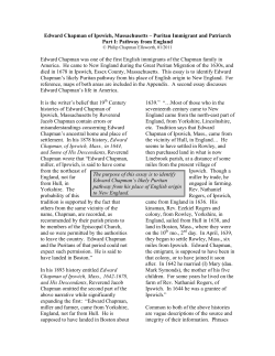 The Life and Times of Edward Chapman of Ipswich, Massachusetts