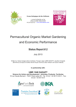 Permacultural Organic Market Gardening and Economic Performance