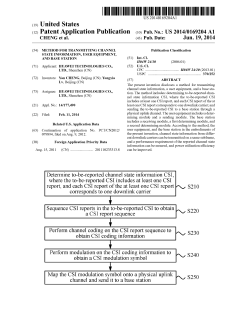 Method for transmitting channel state information, user equipment