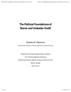 The Political Foundations of Scarce and Unstable Credit