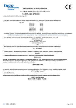 No: DOP_ DECLARATION OF PERFORMANCE EN54-2