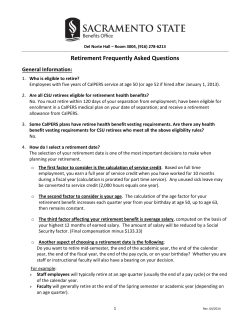 Sacramento State Retirement Frequently Asked Questions
