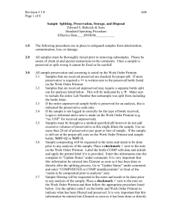 Appendix A &ndash; Babcock SOPs