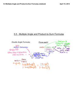 5-5 Multiple Angle and Product-to-Sun Formulas
