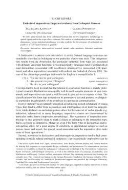 Embedded imperatives: Empirical evidence from Colloquial German