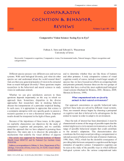 Comparative Vision Science: Seeing Eye to Eye? Fabian A. Soto