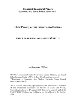Child Poverty across Industrialized Nations