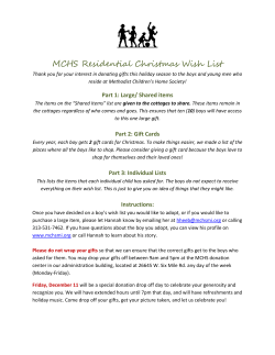 MCHS Residential Christmas Wish List