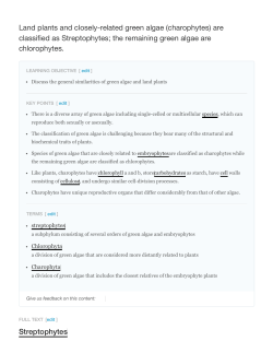 Land plants and closely-related green algae