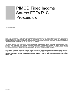 PIMCO Fixed Income Source ETFs PLC Prospectus
