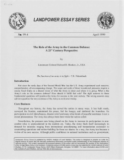 The Role of the Army in the Common Defense