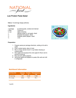 Low Protein Pasta Salad