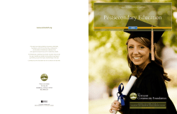 Postsecondary Education - Vermont Community Foundation