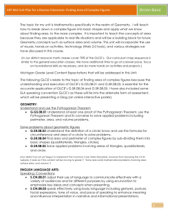 CEP 842 Unit Plan for a Diverse Classroom: Finding Area of