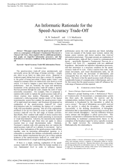 An Informatic Rationale for the Speed-Accuracy Trade-Off