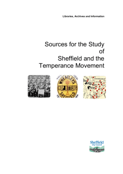 A research guide to sources for the study of the temperance