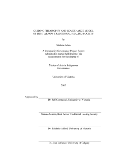 guiding philosophy and governance model of bent arrow traditional