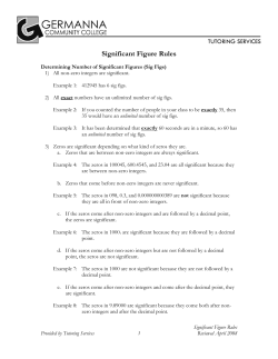 Significant Figure Rules