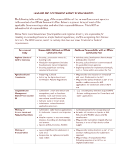 LAND USE AND GOVERNMENT AGENCY RESPONSIBILITIES The
