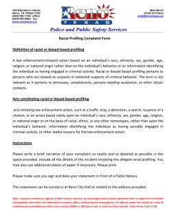 Racial Profiling Complaint Form Definition of racial or biased based
