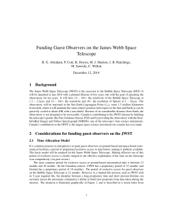 Funding Guest Observers on the James Webb Space Telescope