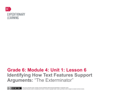 Grade 6: Module 4: Unit 1: Lesson 6 Identifying How Text Features
