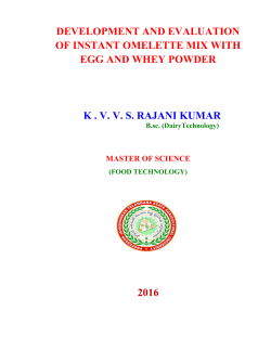 development and evaluation of instant omelette mix with