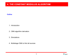 4. THE CONSTANT MODULUS ALGORITHM