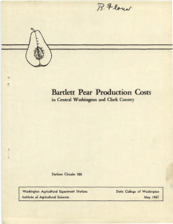 Bartlett Pear Production Costs