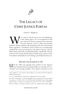 The Legacy of Chief Justice Fortas