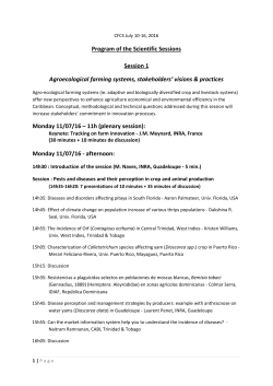 Program of the Scientific Sessions Session 1 Agroecological farming