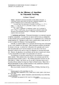 On the Efficiency of Algorithms