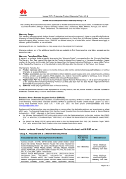 Huawei WEU Enterprise Product Warranty Policy V2.3