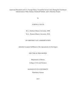 American Protestants and US Foreign Policy Toward the - K-REx