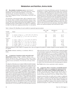 Metabolism and Nutrition, Amino Acids