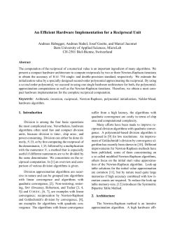 An Efficient Hardware Implementation for a Reciprocal Unit