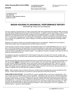 2013 Indian Housing Plan - Pueblo de Cochiti Housing Authority