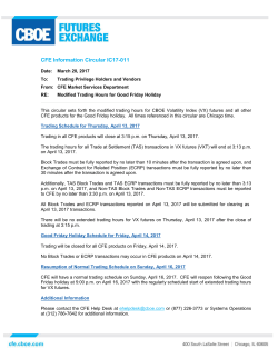 CFEIC17-011 Modified Trading Hours for Good Friday Holiday