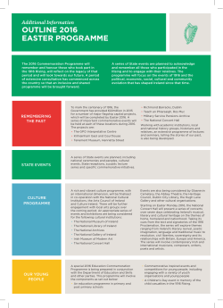 Additional Information OUTLINE 2016 EASTER PROGRAMME